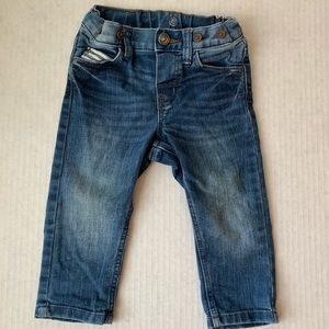 Baby H&M washed stretch blue jeans - 9-12mths